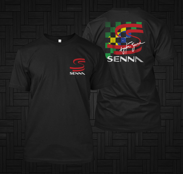 Ayrton Senna Racing Legend Symbol Black T-Shirt