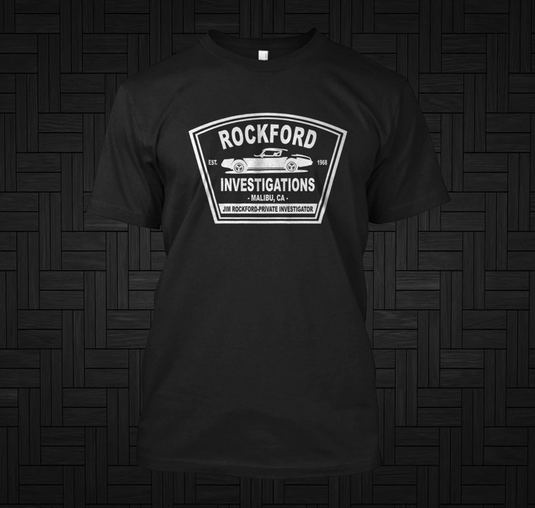 Cozy Rockford Files Investigations Black T-Shirt
