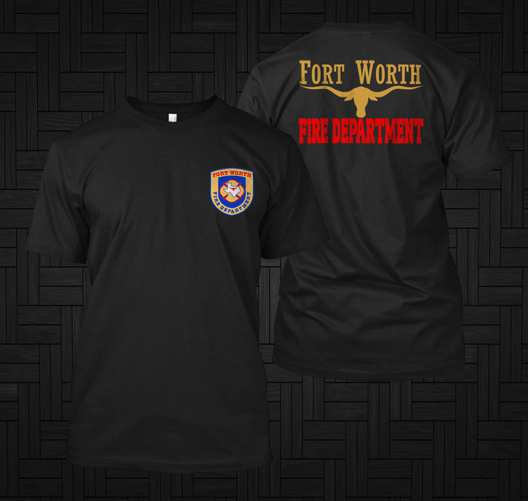 New FORT WORTH Firefighter Fire Department Rare Black t-Shirt