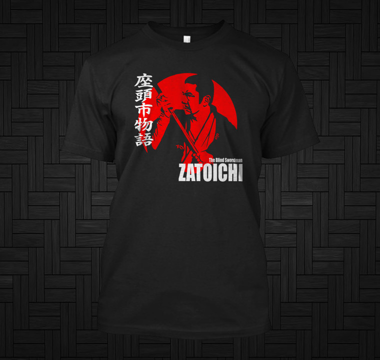 ZATOICHI The Blind Swordsman Shintaro Katsu Samurai Classic Japan movie Black T-shirt