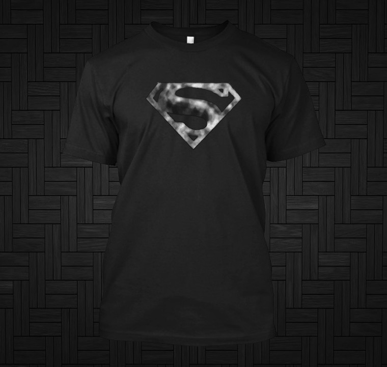 Superman Blur Shield Logo Smallville Clark Kent Man of Steel Kryptonian Black T-shirt