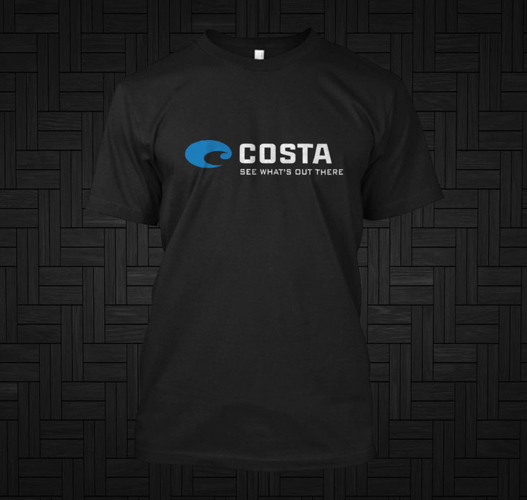 Costa Del Mar Fishing Logo Symbol Black T-Shirt