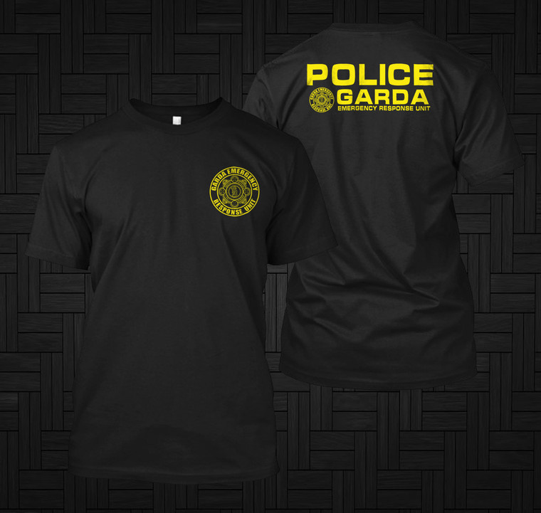 Ireland Irish Cops Police swat Garda Emergency Response Unit Black T-Shirt