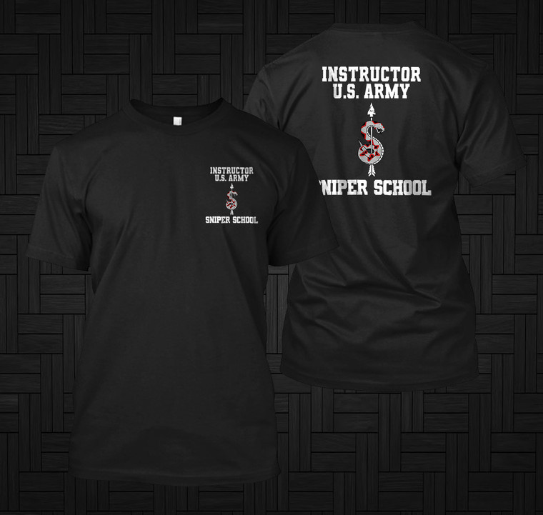 US ARMY SNIPER SCHOOL MARINE SPECIAL FORCE Black T-Shirt