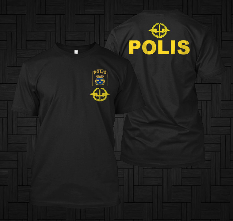 SWAT Police Swedish Sweden Polisen Special Forces Piketen Anti Terrorist Black T-Shirt