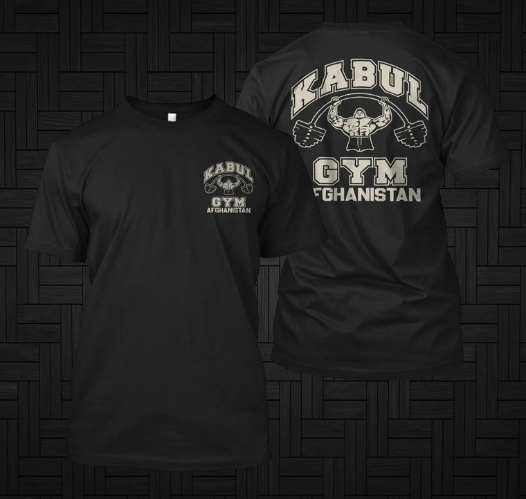 US Military base Kabul Gym Afghanistan Black T-shirt