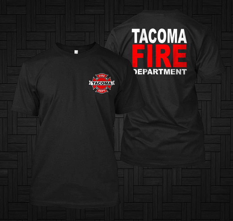 New Tacoma City of Washington Fire Department Rare Firearm Firefighter T-Shirt