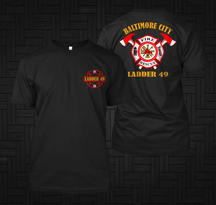 Baltimore City Fire Department fire fighter Black T-Shirt