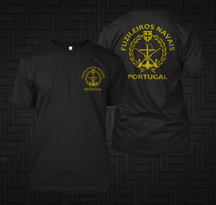 Portuguese Marine Corps Navy Corpo de Fuzileiros Special Forces Military Black T-shirt