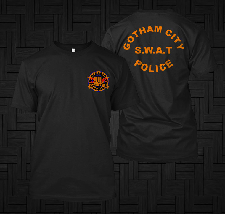 Police Swat Gotham New York United States US Department Special Force Black T-Shirt
