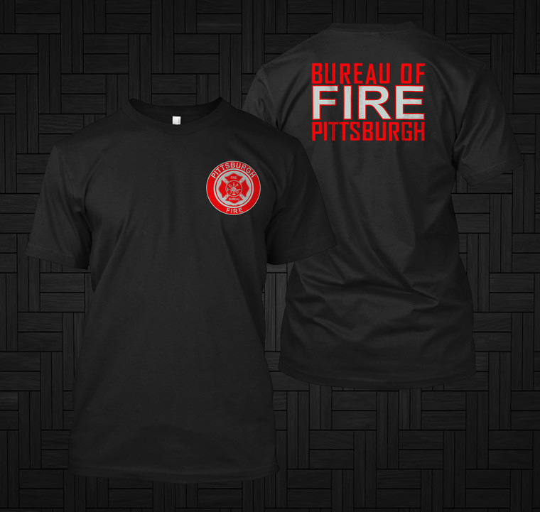 New Pittsburgh Pennsylvania Fire Deartment Firefighter Fighter Rescue Black Tshirt