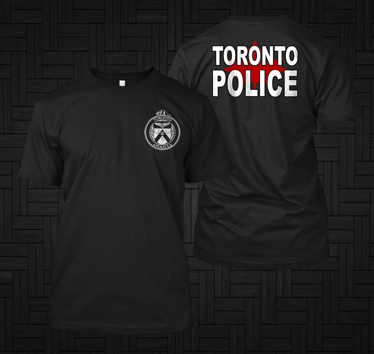 Police Toronto Canada Department Special Force Black Black T-Shirt