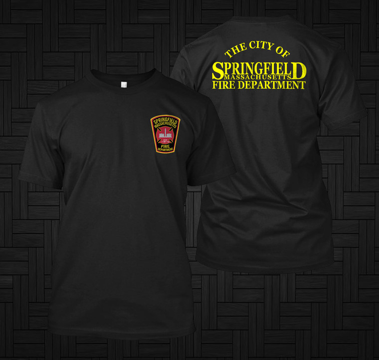 Fire Department Springfield United States US Missouri Firefighter Emergency Service Black Tshirt
