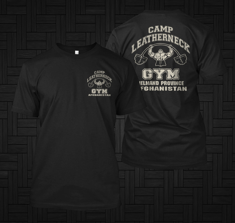 Camp Leatherneck Gym Helmand Province Afghanistan Marine Corps Black T-shirt