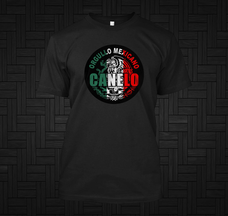 Saul el Canelo Alvarez Orgullo Mexicano Boxing Legend Black T-Shirt