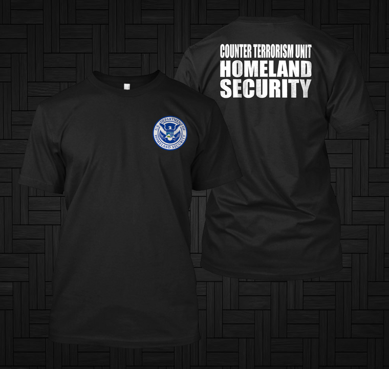 United States Department of Homeland Security Counter Terrorism Unit Police Department US America Special Force Black T-Shirt