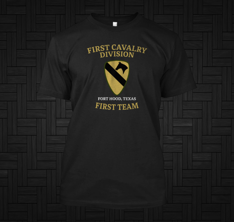 1st Cavalry Division Vintage Style Black T-shirt