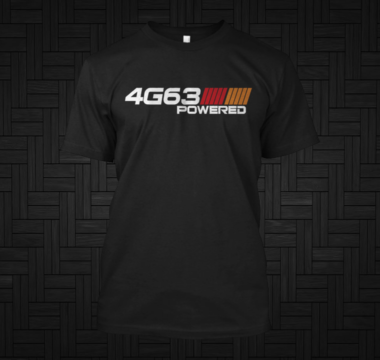 4G63 Powered Engine Lancer Talon Evo VIII IV Eclipse 1G 2G Mitsubishi DSM Black T-shirt