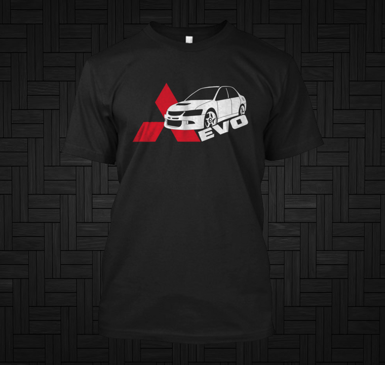 EVO 8 9 VIII IX Lancer Side Evolution Black T-shirt