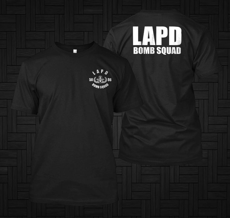 Los Angeles Police Department LAPD Bomb Squad US United States Special Force Rescue SWAT Black T-Shirt