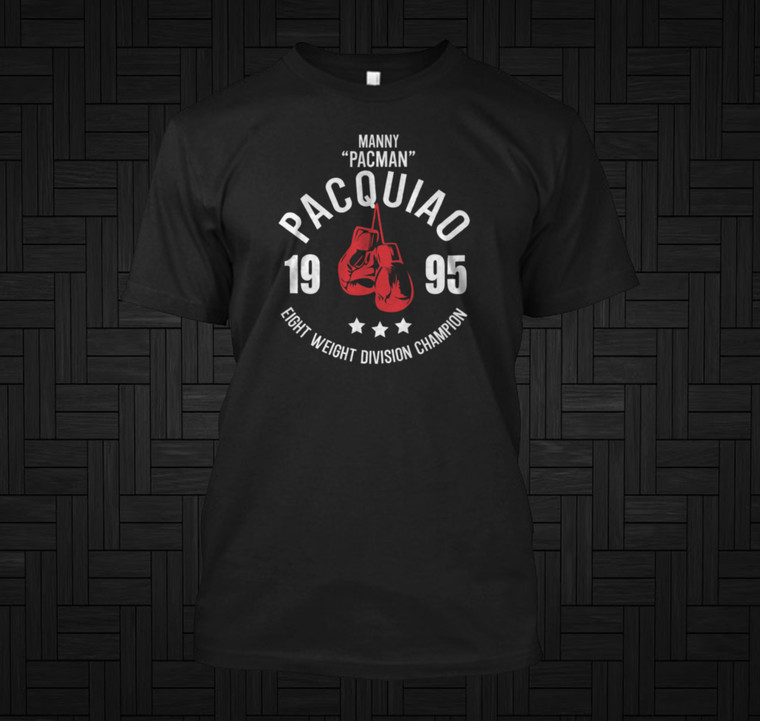 Manny Pacquiao Pacman Boxing Icon Graphic Black T-Shirt