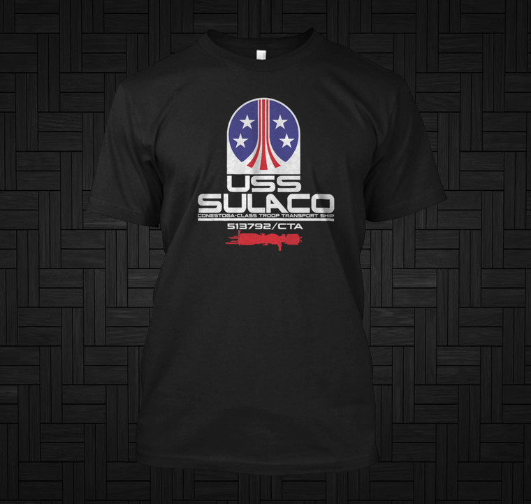 Aliens Movie Colonial Marines USS Sulaco Black T-Shirt