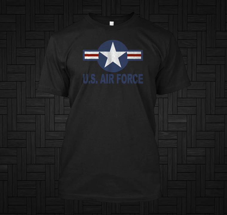 U.S. Air Force Tshirt USAF vintage Logo Black T-Shirt