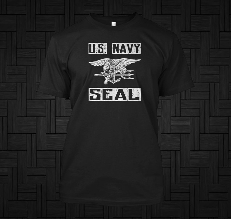 U.S. NAVY seals navy seal team vintage logo Black T-Shirt