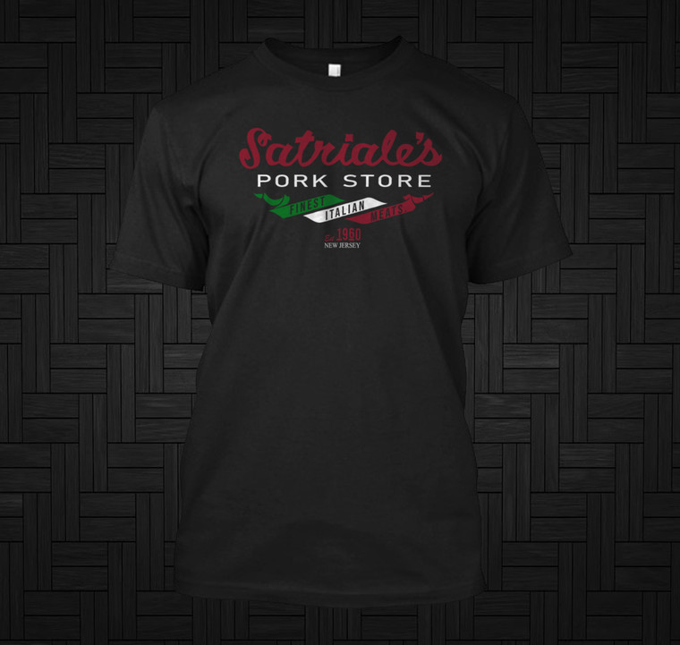 SATRIALE'S PORK STORE INSPIRED BY THE SOPRANOS (1999) Black T-Shirt