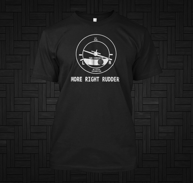 More Right Rudder  Funny Flight Instructor & Student Pilot Black T-shirt