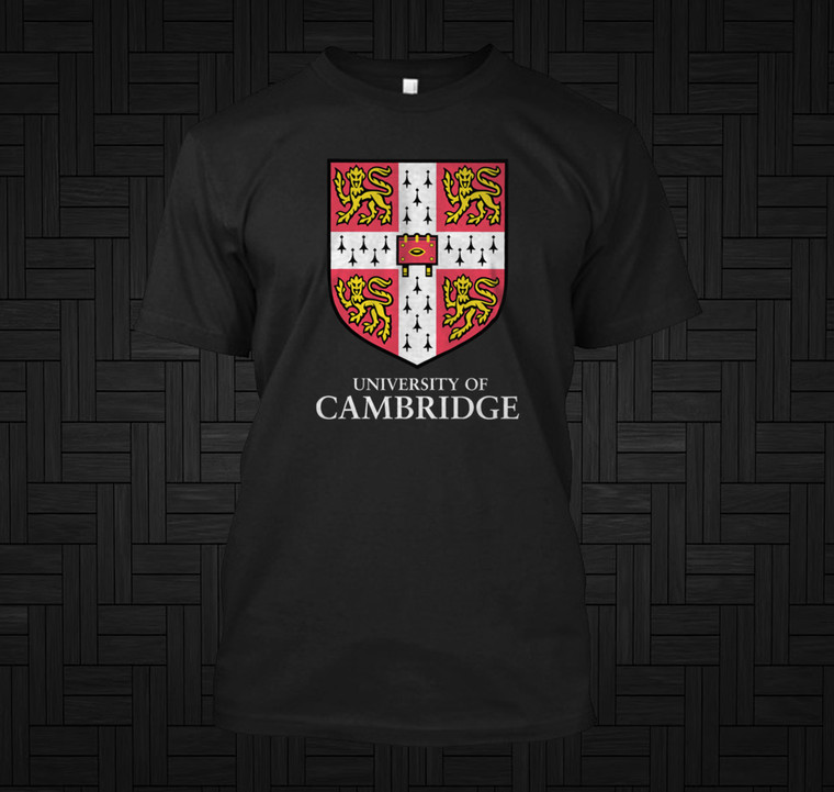 university Cambridge anniversary alumni Black t-shirt