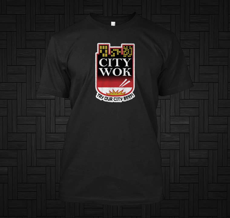 City Wok logo inspired by South Park Black T-Shirt