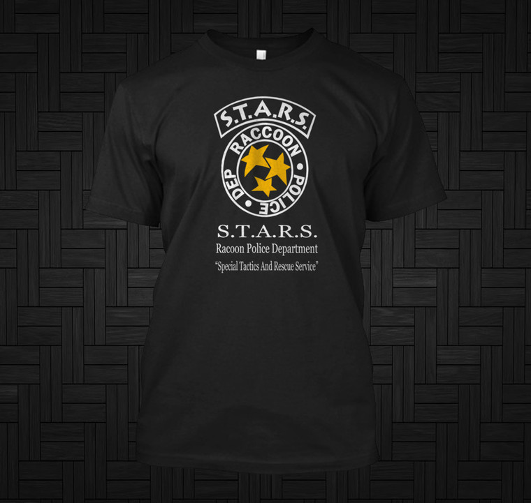 STARS Raccon Police Biohazard Black T-Shirt