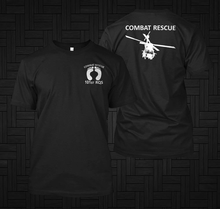 101st Combat Rescue Shirt  HH-60 Shirt  CSAR  usaf Black T-Shirt