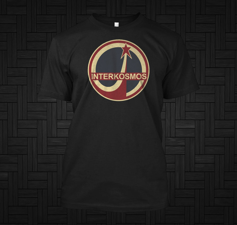 Interkosmos USSR CCCP Soviet Union Space Exploration Program Black T-shirt