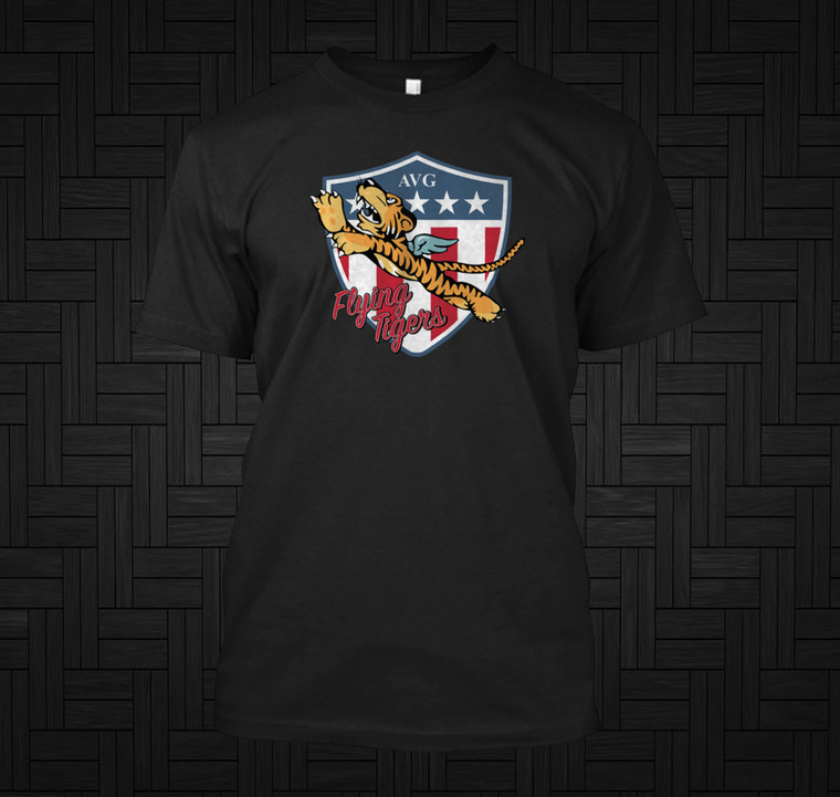 WW2 Flying Tigers Black T-Shirt