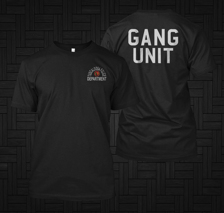 New Police Department Gang Unit Alabama Tuscaloosa US Unites States Special Force Rescue Black T-Shirt