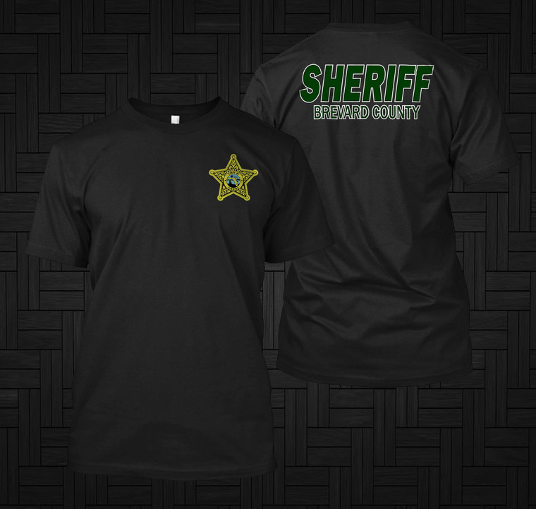 New POLICE County Sheriff Brevard Florida United States Department Special Force black T-Shirt