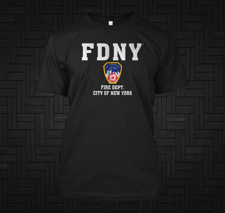 FDNY Navy Blue New York Fire Department Black T-Shirt