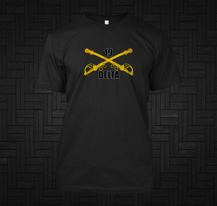 19 Delta Cross Sabers Cavalry Scout Black T-Shirt