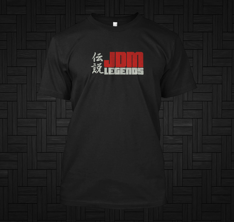JDM Legends Car Auto Japanese Kanji Rising Sun Black T-Shirt