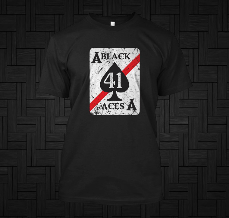 VFA-41 Black Aces Fighter Squadron Vintage Insignia Black T-Shirt