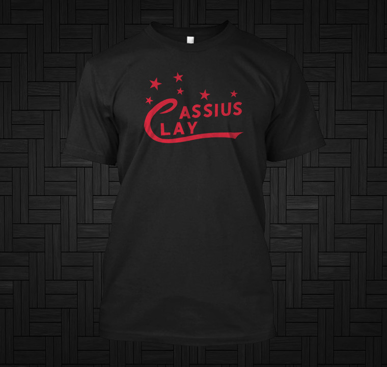 Cassius Clay (Red) Black T-Shirt
