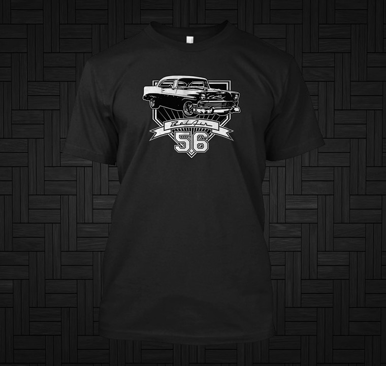 56 Chevy Belair Black T-Shirt