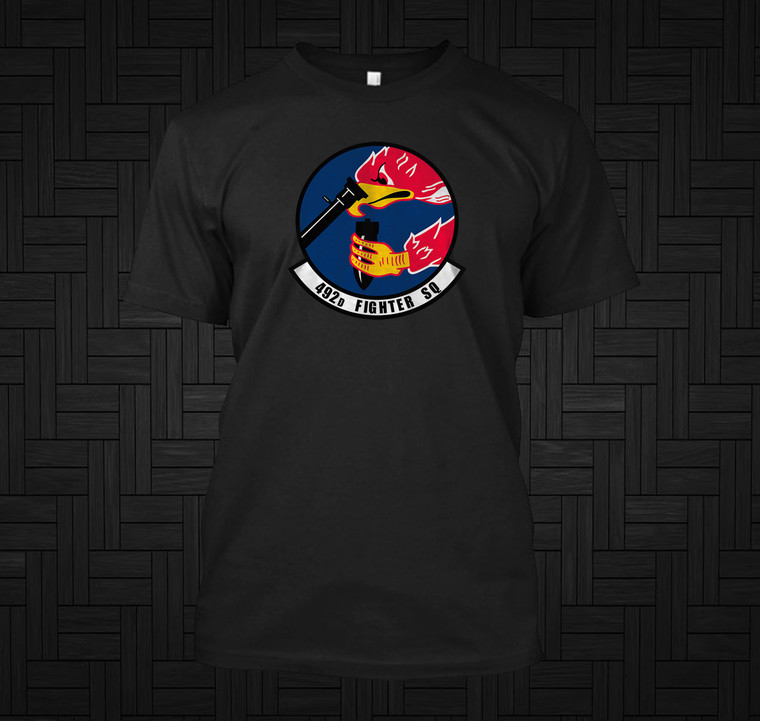 492d Fighter Squadron Black T-Shirt