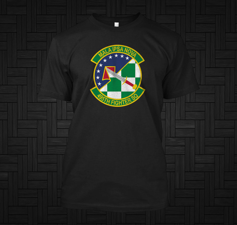 495th Fighter Squadron black T-Shirt