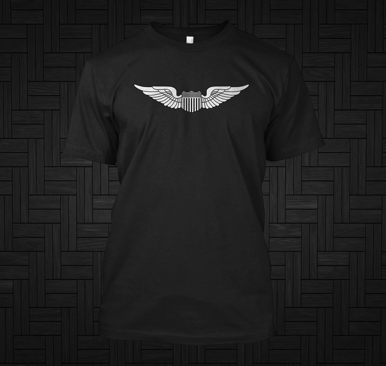 Air Force Pilot Wings Insignia US AirForce Black T-Shirt
