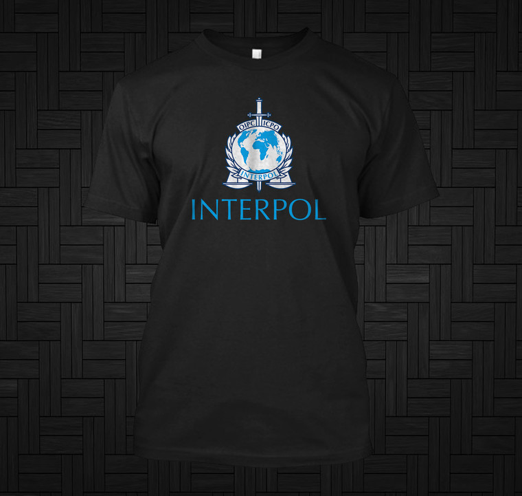 INTERPOL The International Criminal Police Organization ICPO French Organisation internationale de police criminelle Black T-Shirt