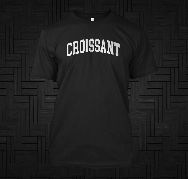 Croissant College Style Black T-Shirt