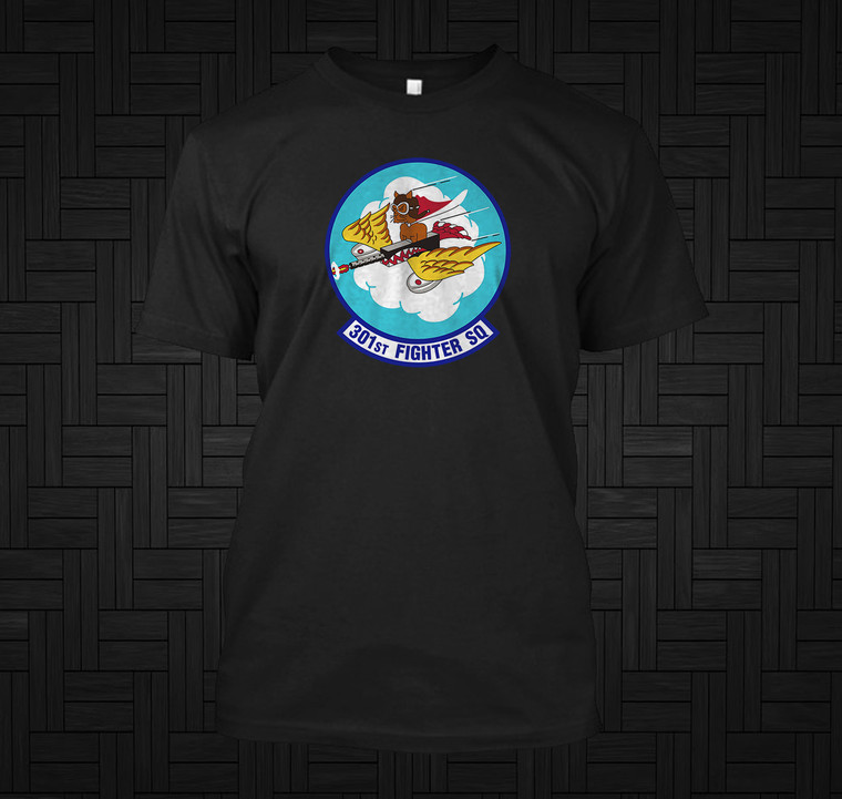 301st Fighter Squadron Black T-Shirt